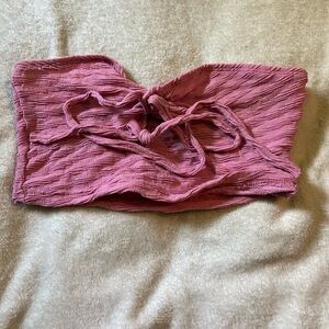 Tie up pink bandeau